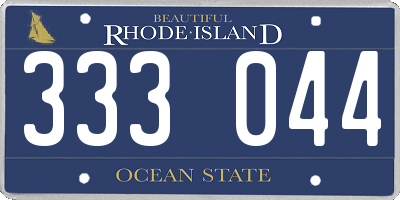 RI license plate 333044