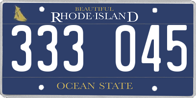 RI license plate 333045