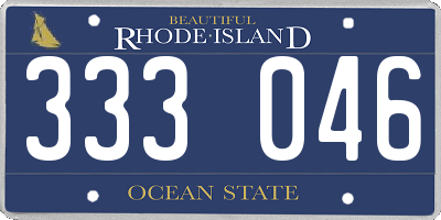 RI license plate 333046