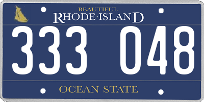 RI license plate 333048