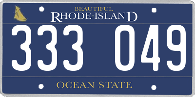 RI license plate 333049