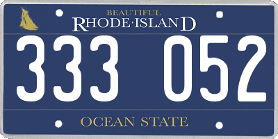 RI license plate 333052