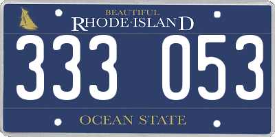 RI license plate 333053