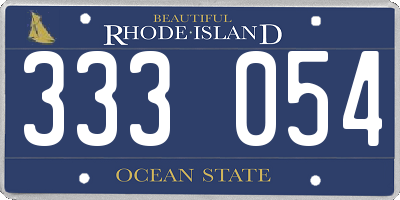 RI license plate 333054