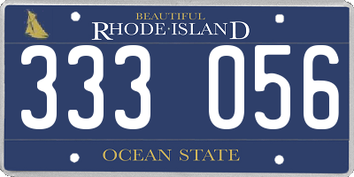 RI license plate 333056