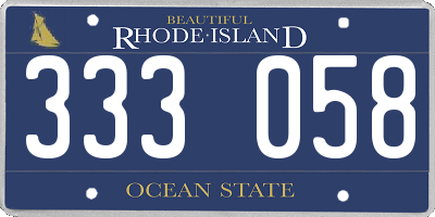 RI license plate 333058