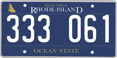 RI license plate 333061