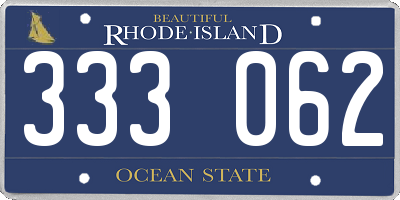 RI license plate 333062
