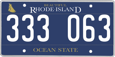RI license plate 333063
