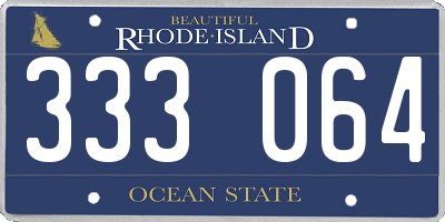 RI license plate 333064