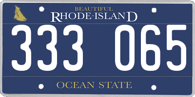 RI license plate 333065