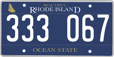 RI license plate 333067