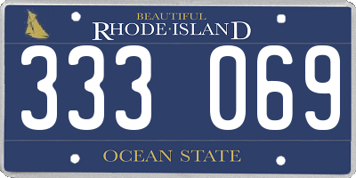 RI license plate 333069