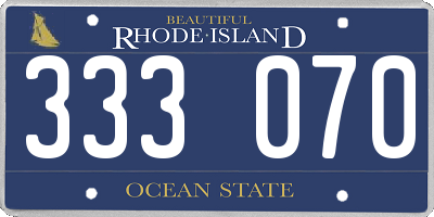 RI license plate 333070