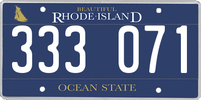 RI license plate 333071