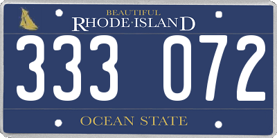 RI license plate 333072