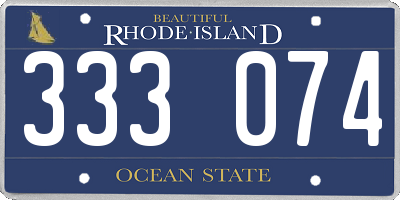 RI license plate 333074