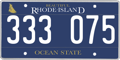 RI license plate 333075