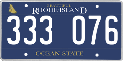RI license plate 333076