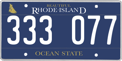 RI license plate 333077