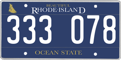 RI license plate 333078