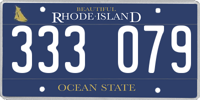 RI license plate 333079