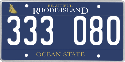 RI license plate 333080