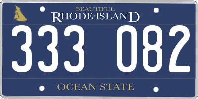 RI license plate 333082