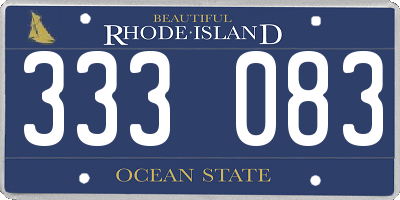 RI license plate 333083