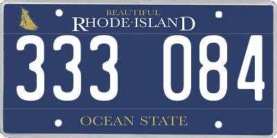 RI license plate 333084