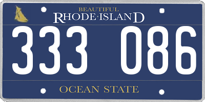 RI license plate 333086