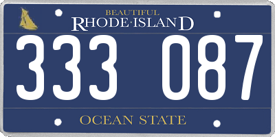 RI license plate 333087