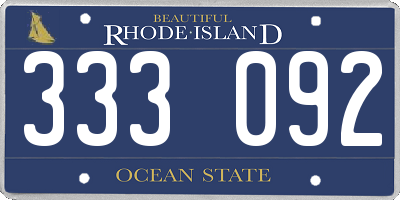 RI license plate 333092