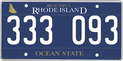 RI license plate 333093