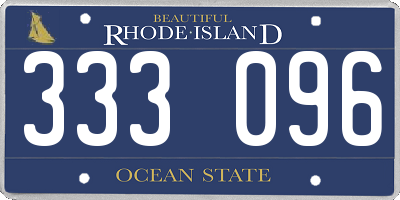 RI license plate 333096