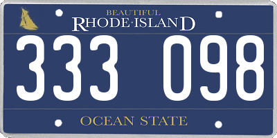 RI license plate 333098