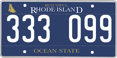 RI license plate 333099