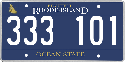 RI license plate 333101