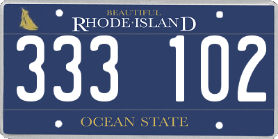 RI license plate 333102