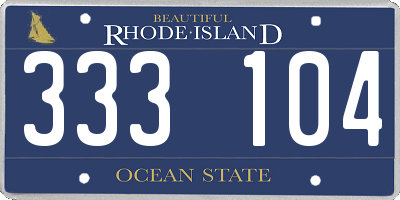 RI license plate 333104
