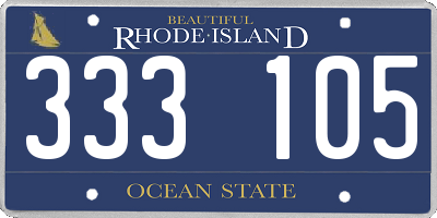 RI license plate 333105