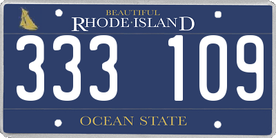 RI license plate 333109