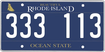 RI license plate 333113