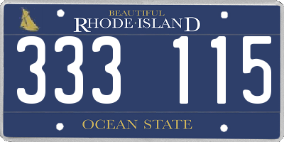 RI license plate 333115