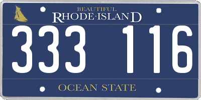 RI license plate 333116