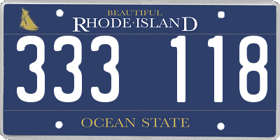 RI license plate 333118