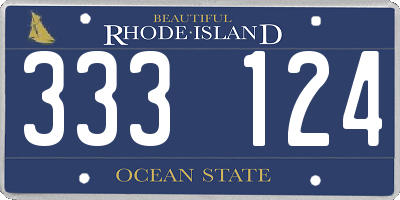 RI license plate 333124