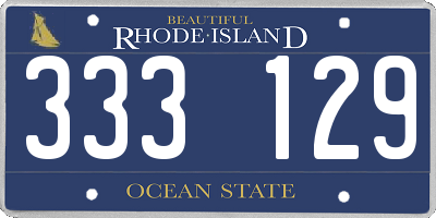 RI license plate 333129