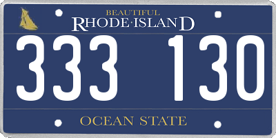 RI license plate 333130