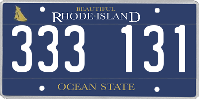 RI license plate 333131